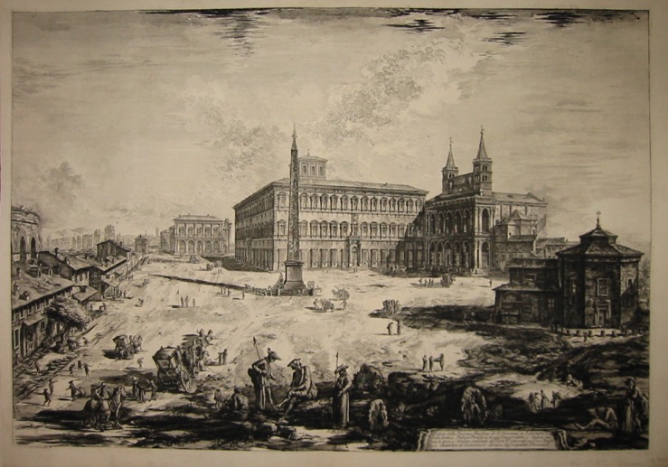 Piranesi Giovanni Battista (1720-1778) Veduta della Piazza e Basilica di S. Giovanni in Laterano 1775 Roma 